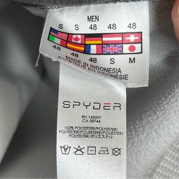 Spyder Mens Size S Core Sweater 1/4 Zip Performance Fleece Lined Pullover Gray - Picture 4 of 12